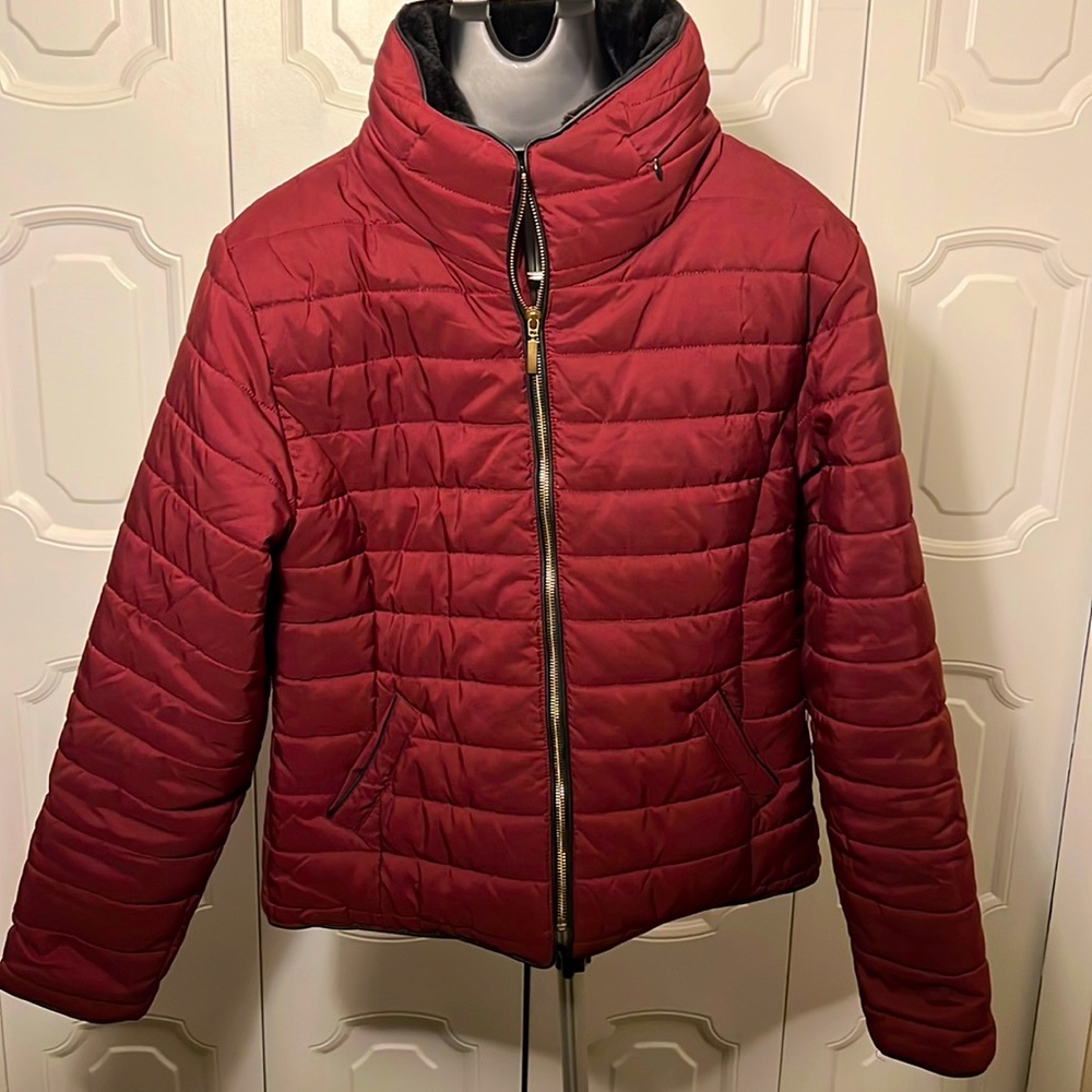 AX Paris Women’s U.S. Size 12 Burgundy Puffer Coat